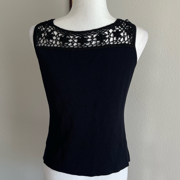 Joseph A Black Lace Women's Top Size L - Picture 3 of 5